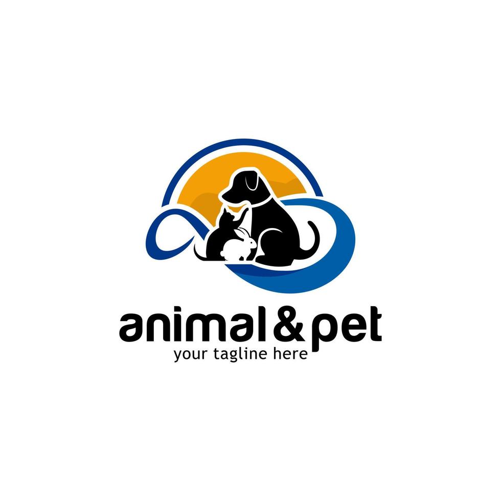 modello di progettazione logo cane e gatto vettore