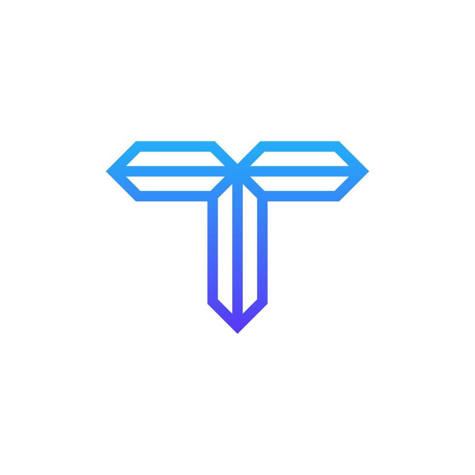 elementi del modello di progettazione dell'icona del logo della lettera t. illustrazione vettoriale