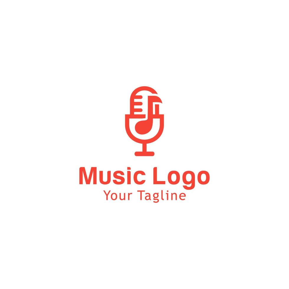 illustrazione vettoriale di progettazione del modello di logo musicale