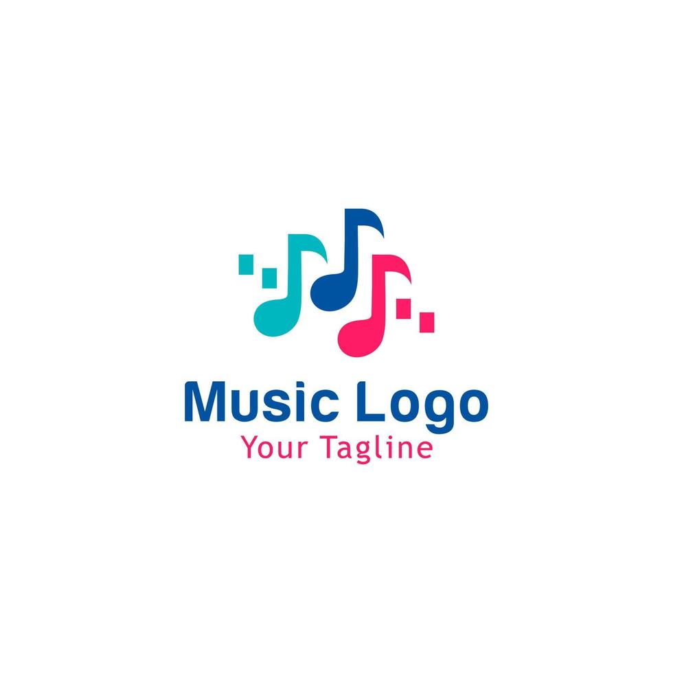 illustrazione vettoriale di progettazione del modello di logo musicale