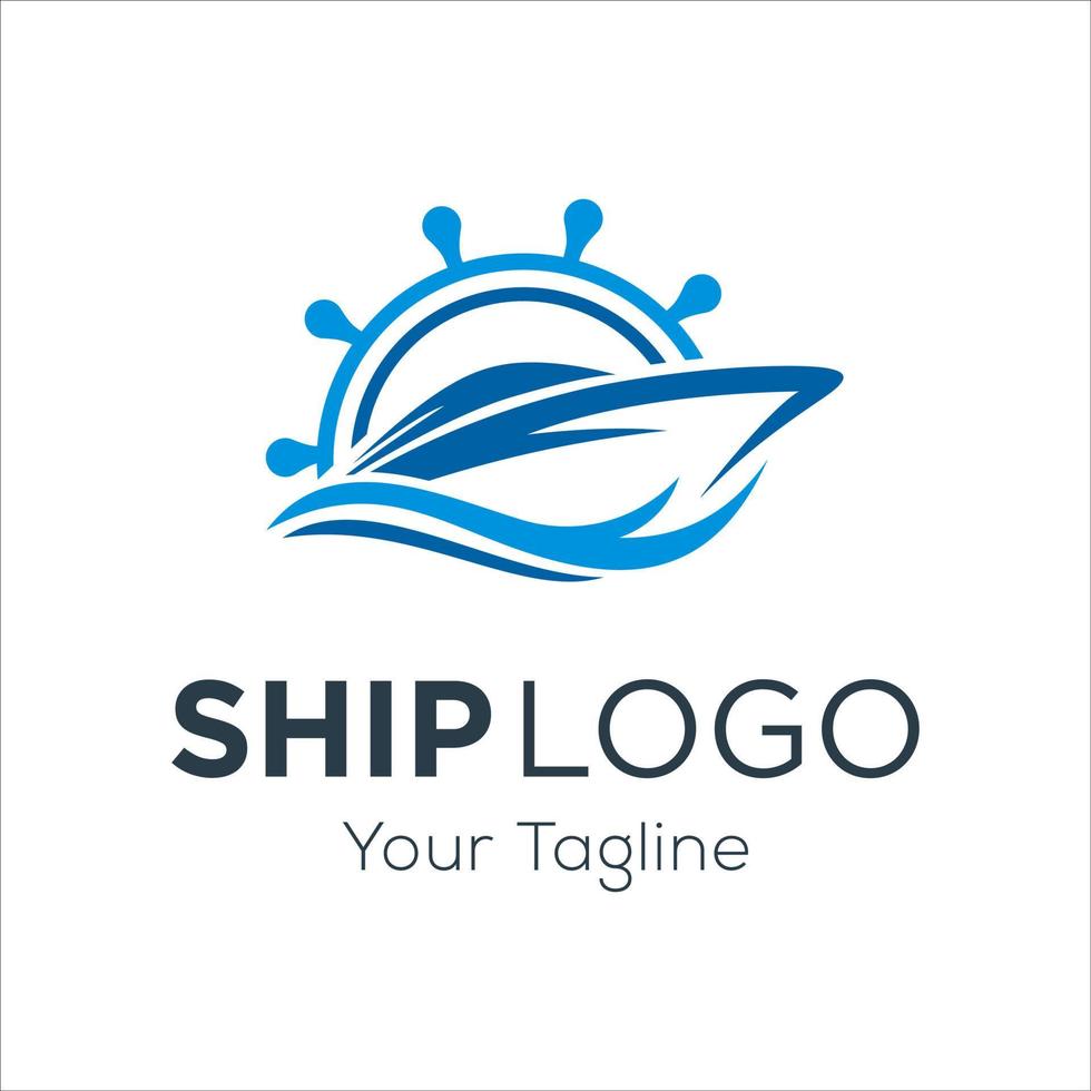 modello di logo della nave da crociera vettore