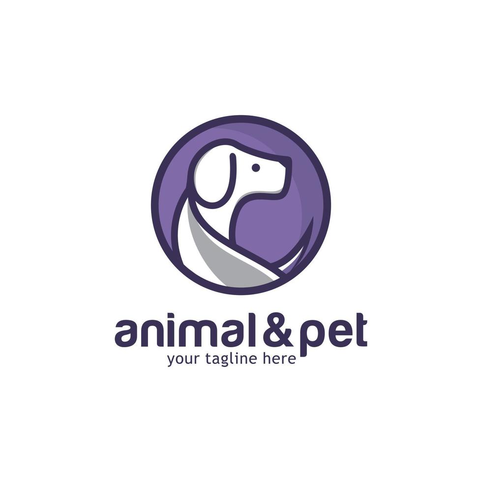 modello vettoriale di progettazione di logo amante del cane