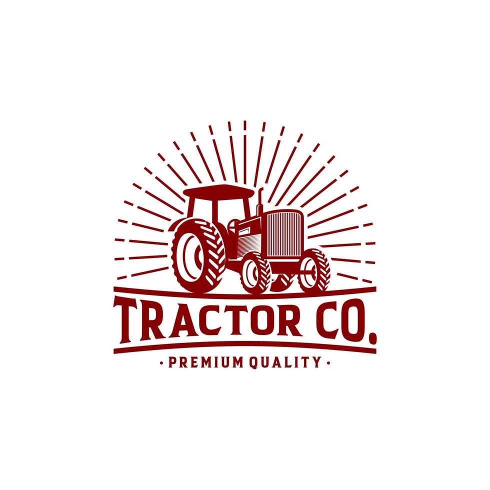 modello vettoriale del logo della fattoria del trattore