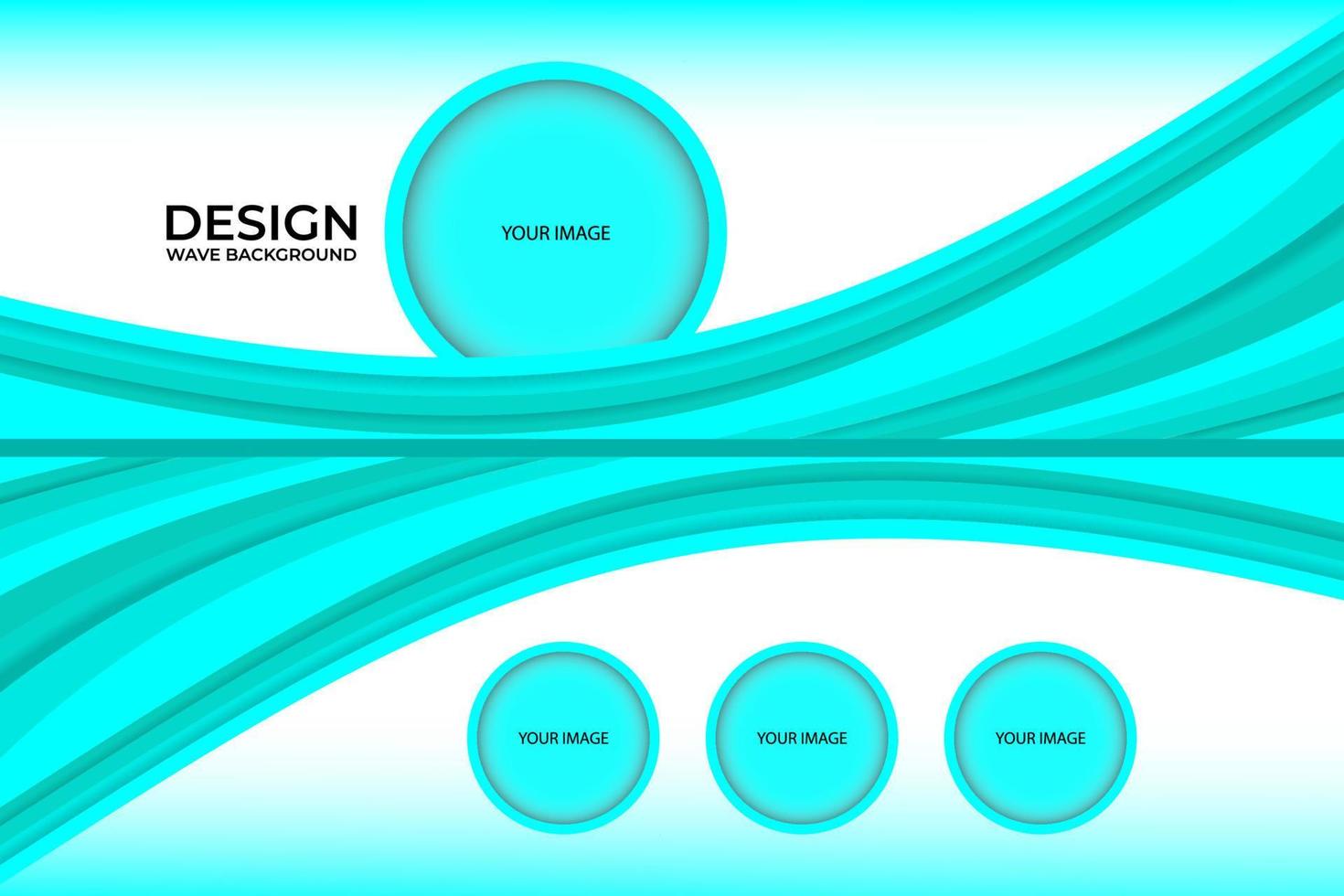 modello di progettazione di sfondo astratto onda blu per volantino, sito Web e banner vettore