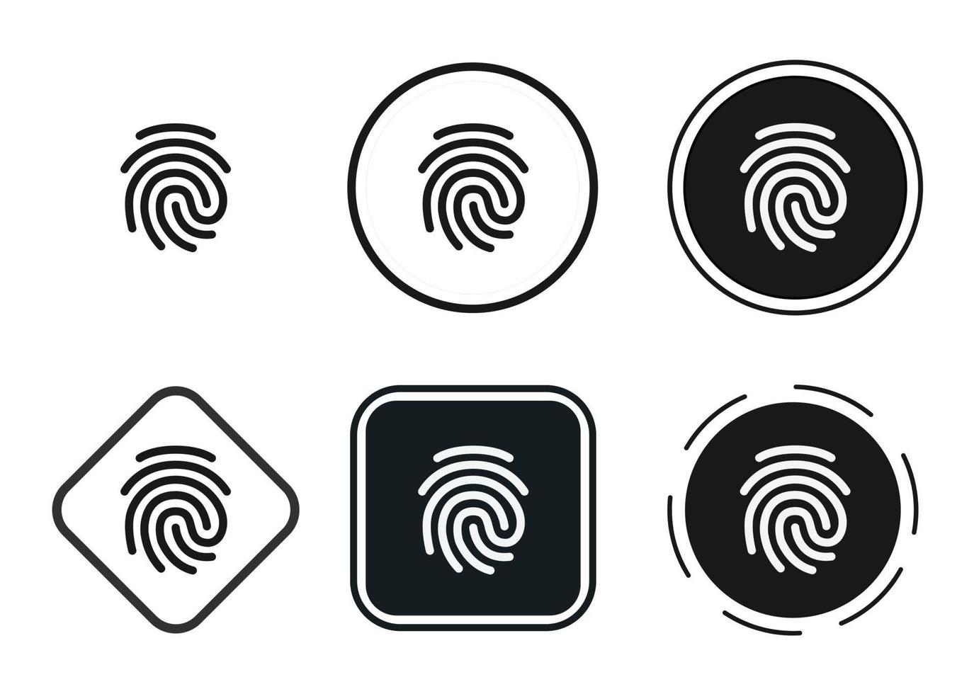 icona dell'impronta digitale. set di icone web. collezione di icone piatte. semplice illustrazione vettoriale. vettore