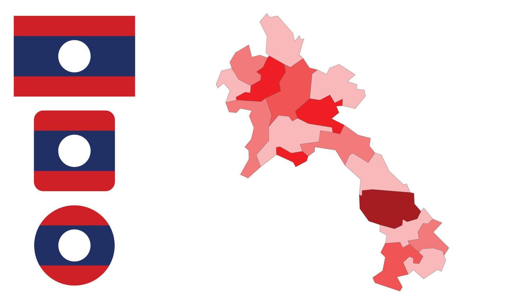 mappa e bandiera del laos vettore