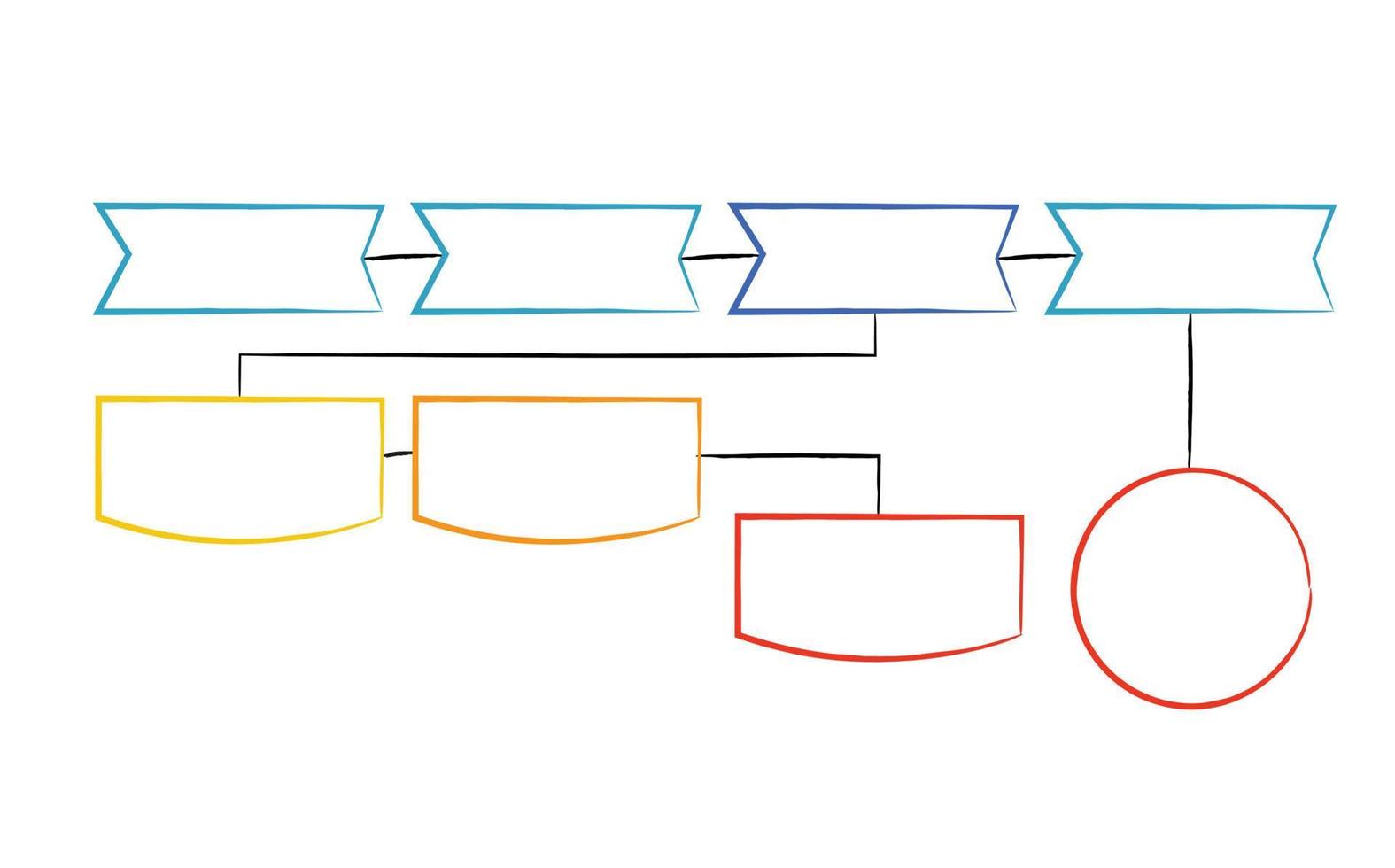 diagramma di flusso lineare. illustrazione della pianificazione di business, grafico e diagramma infografica vettore