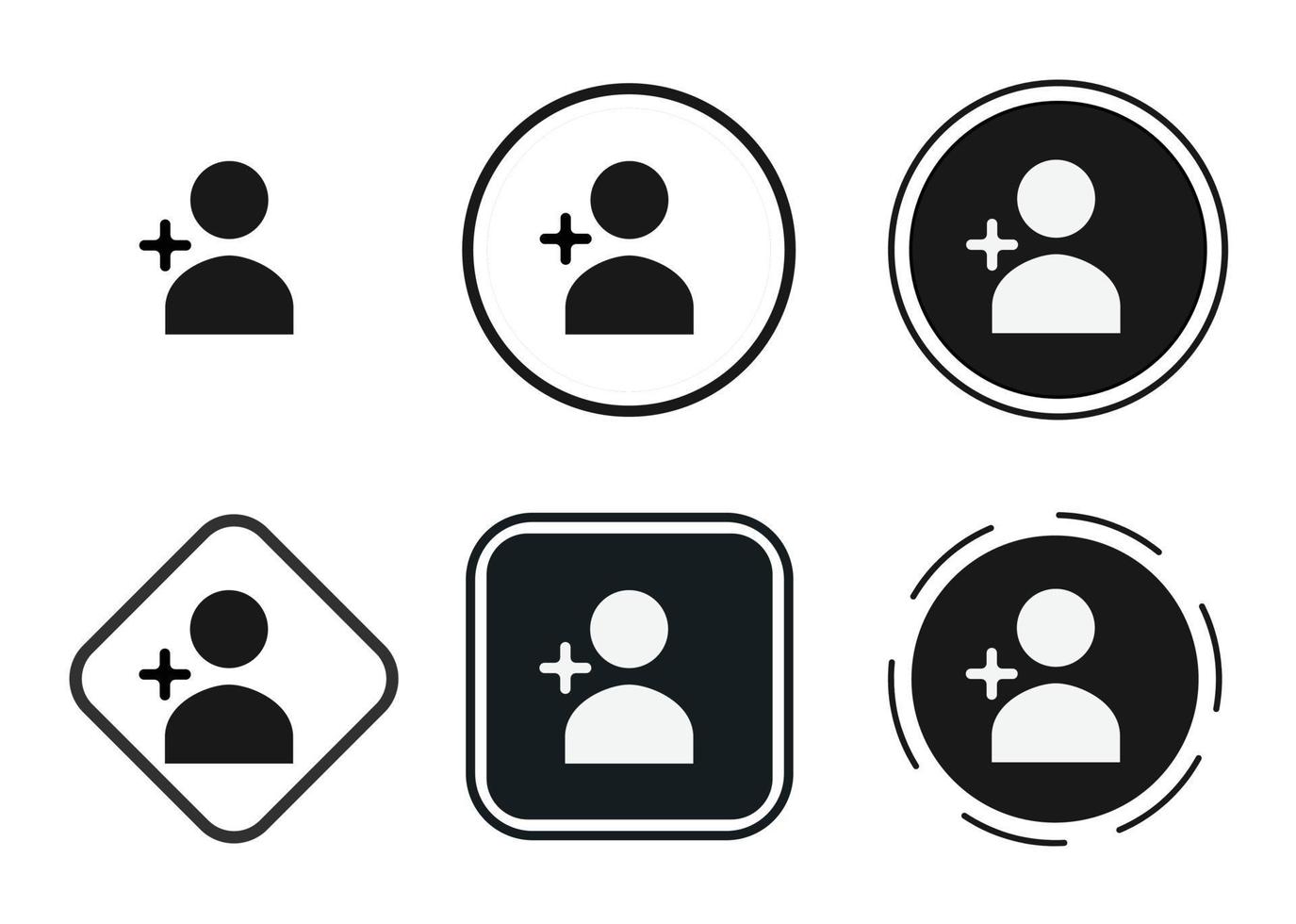 persona aggiungi icona. set di icone web. collezione di icone piatte. semplice illustrazione vettoriale. vettore