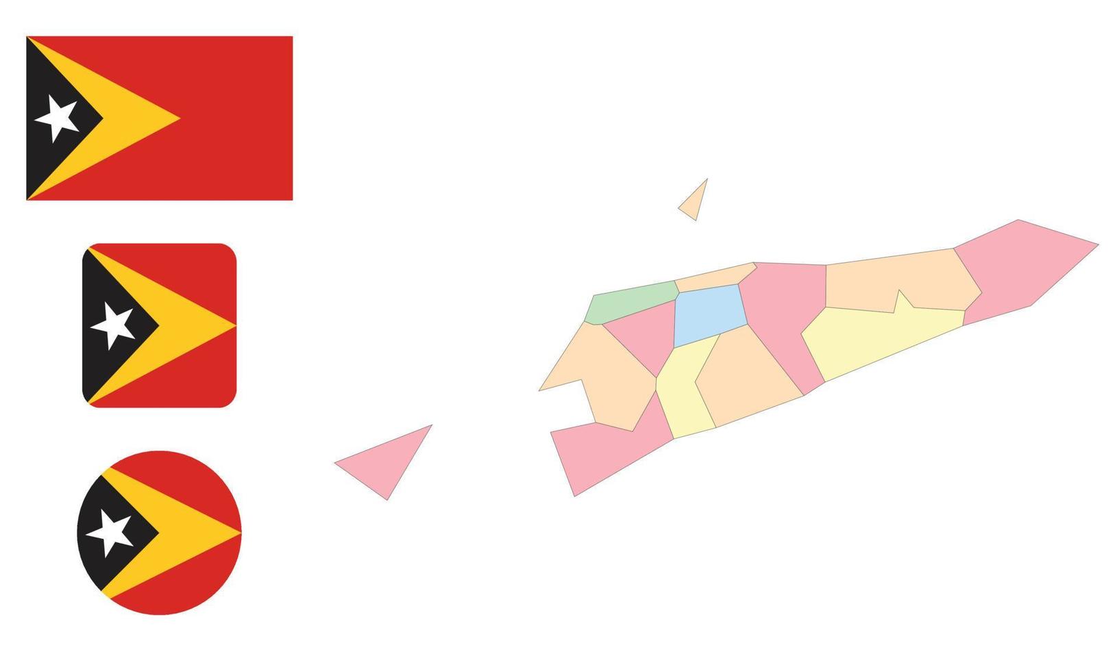 mappa e bandiera di timor orientale vettore