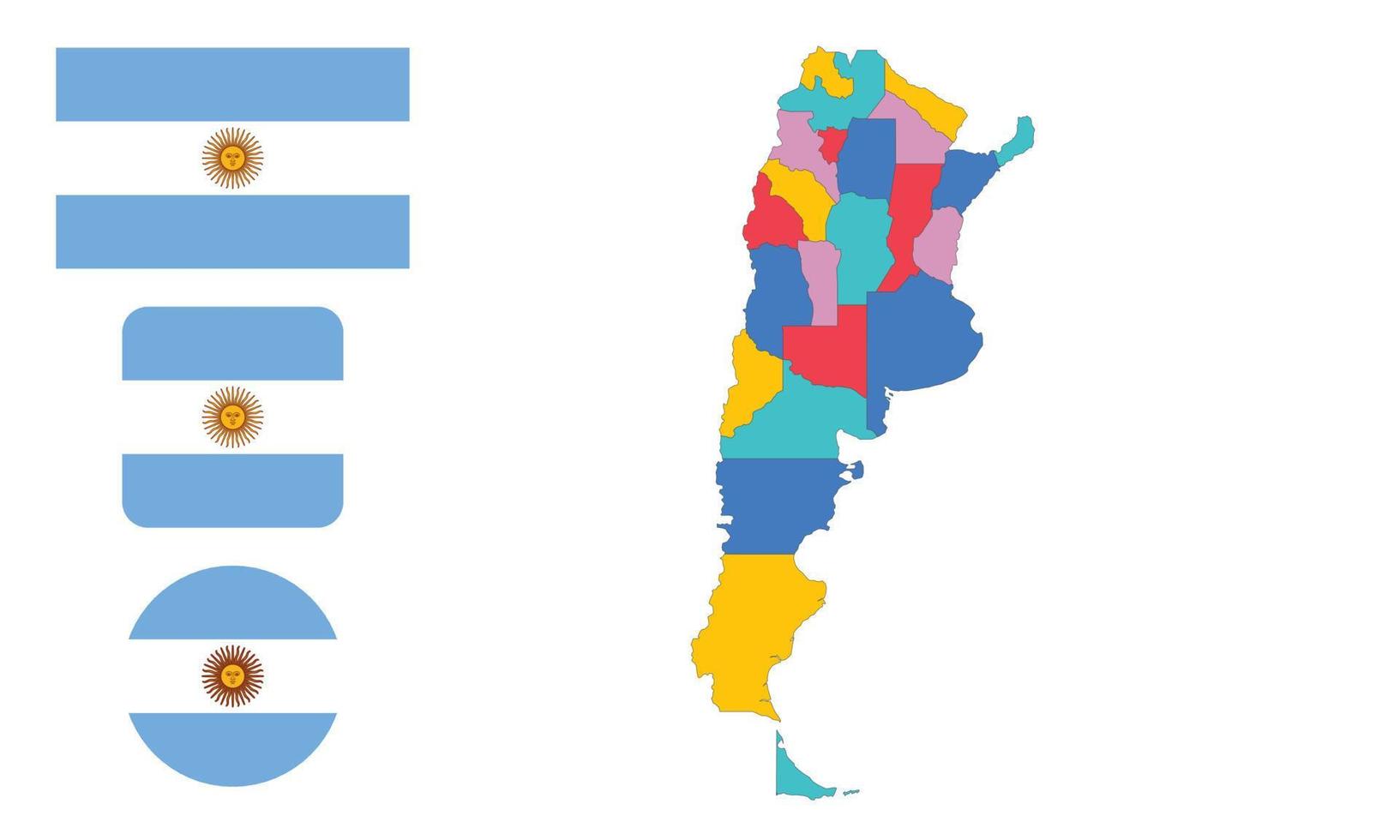 mappa e bandiera dell'argentina vettore