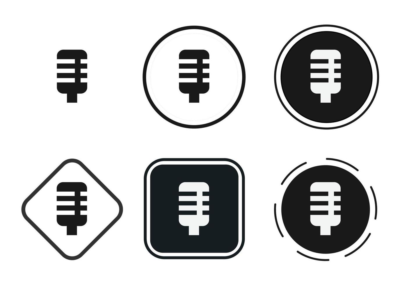 icona del microfono. set di icone web. collezione di icone piatte. semplice illustrazione vettoriale. vettore