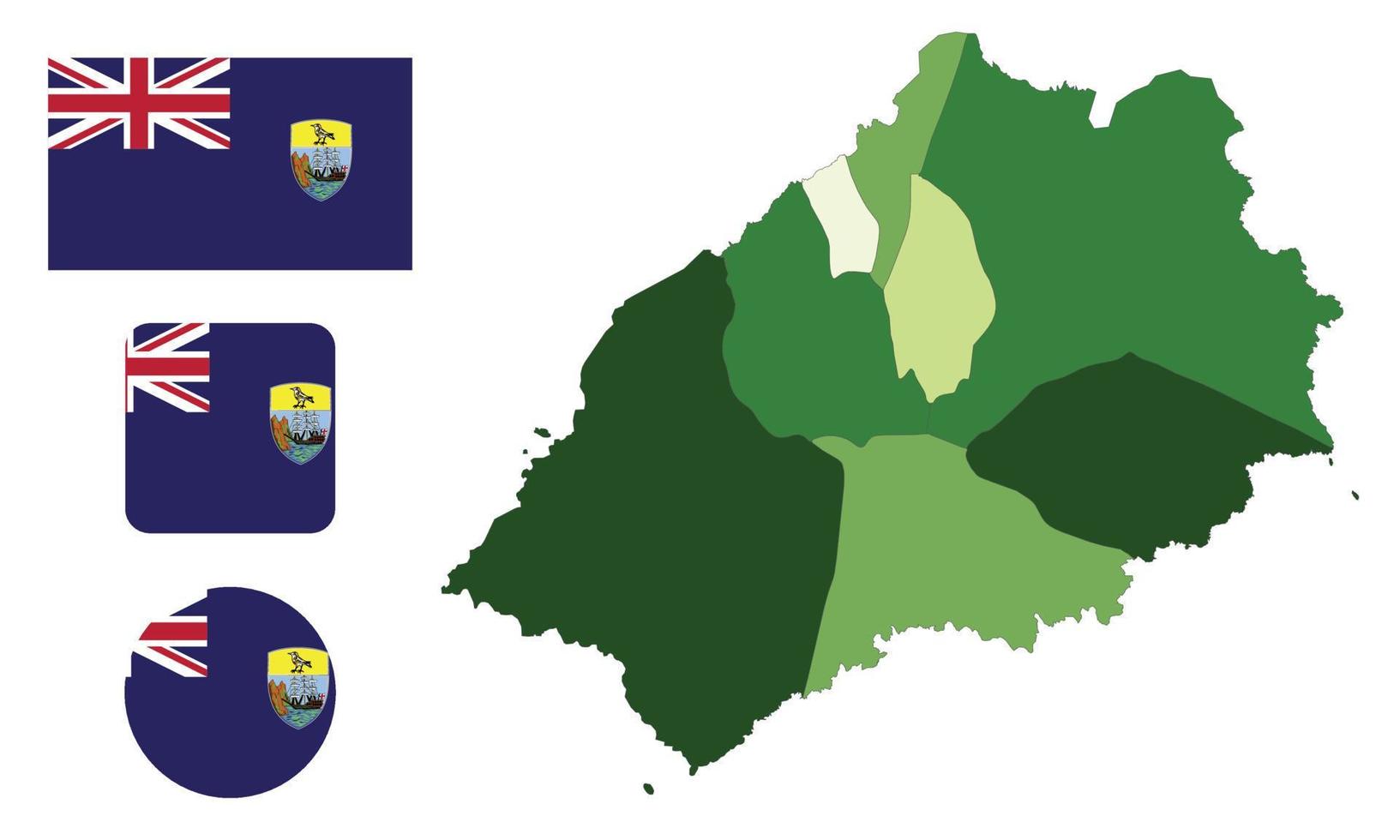 mappa e bandiera di sant'elena vettore