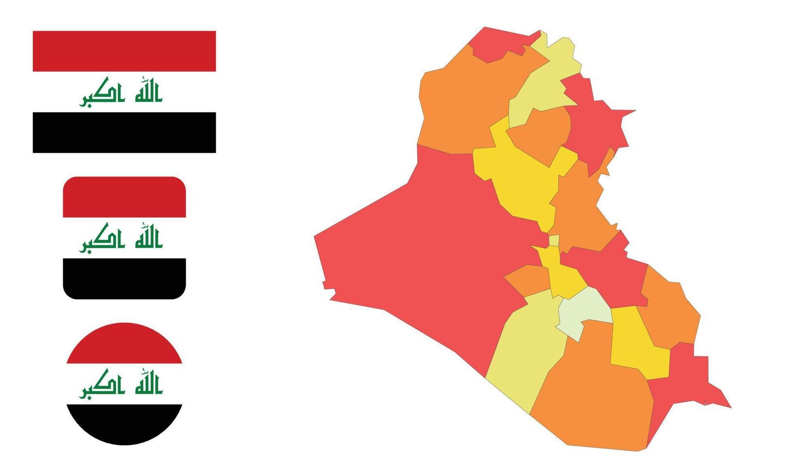 mappa e bandiera dell'iraq vettore