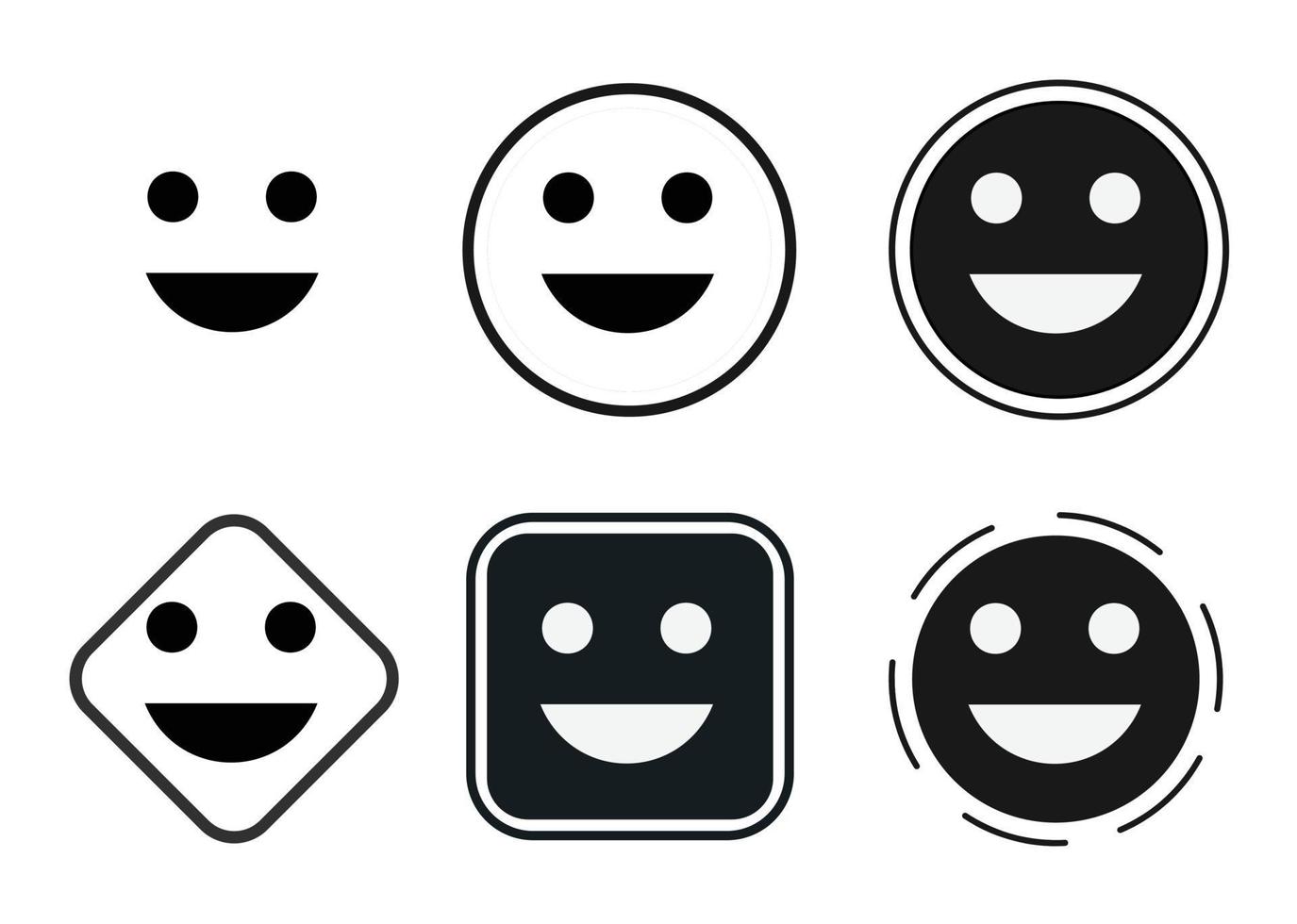 icona felice. set di icone web. collezione di icone piatte. semplice illustrazione vettoriale. vettore