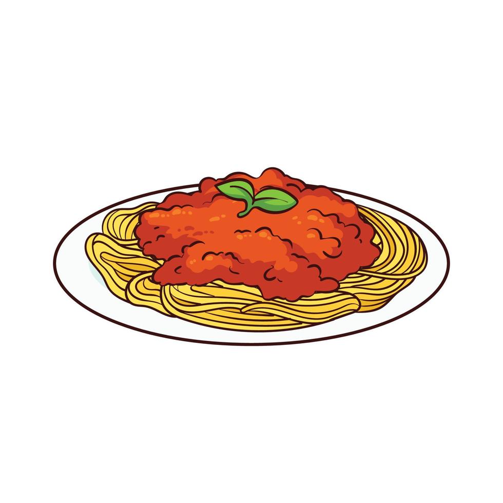 cibo per spaghetti disegnato a mano 1 vettore