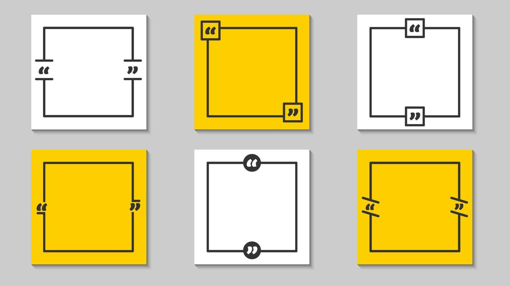 citazione cornici modelli vuoti impostati utilizzando la base della forma del cerchio. illustrazione creativa della bandiera di vettore. vettore