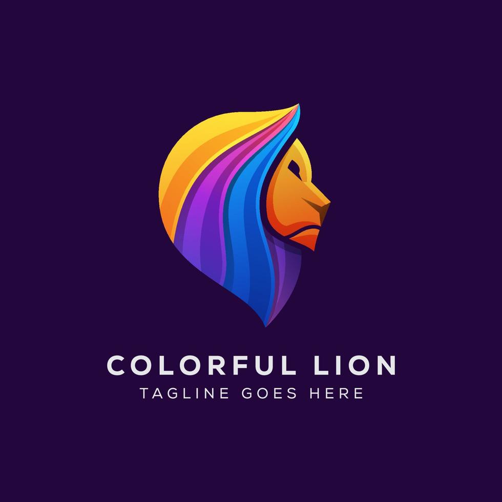 disegno del logo del leone geometrico colorato vettore