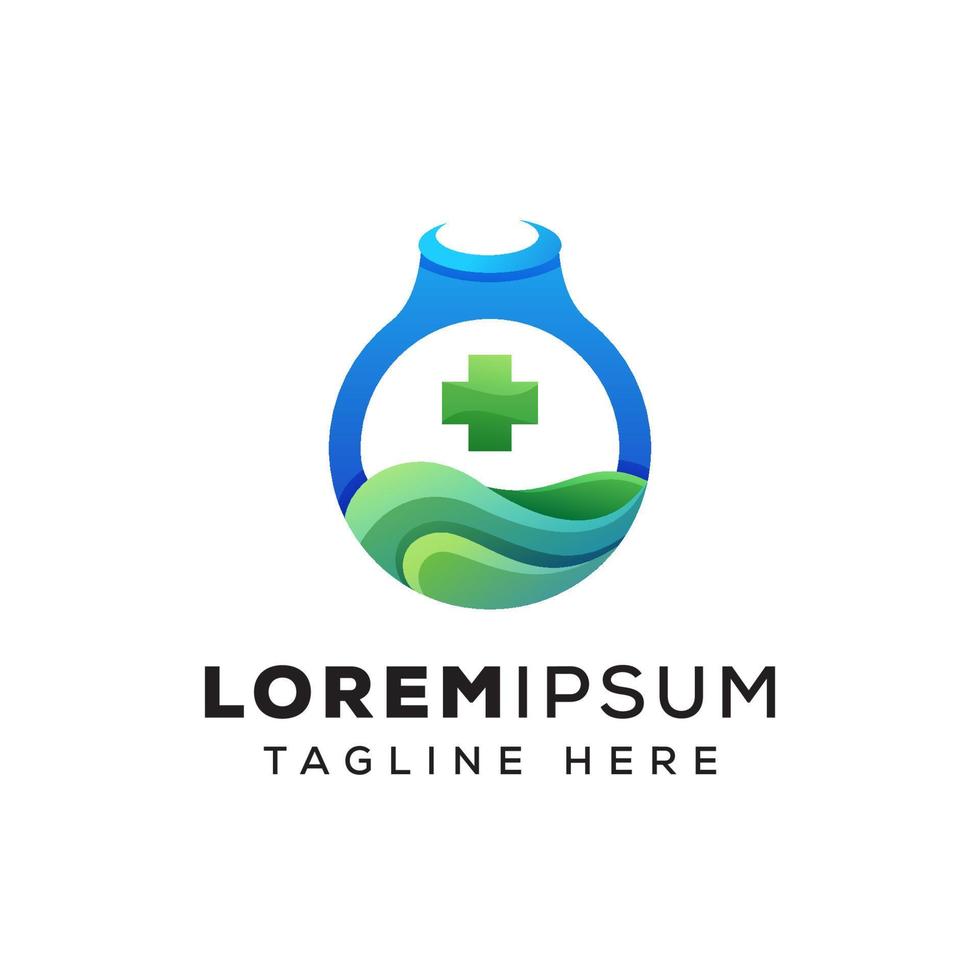 vettore premium del modello di logo di laboratori medici