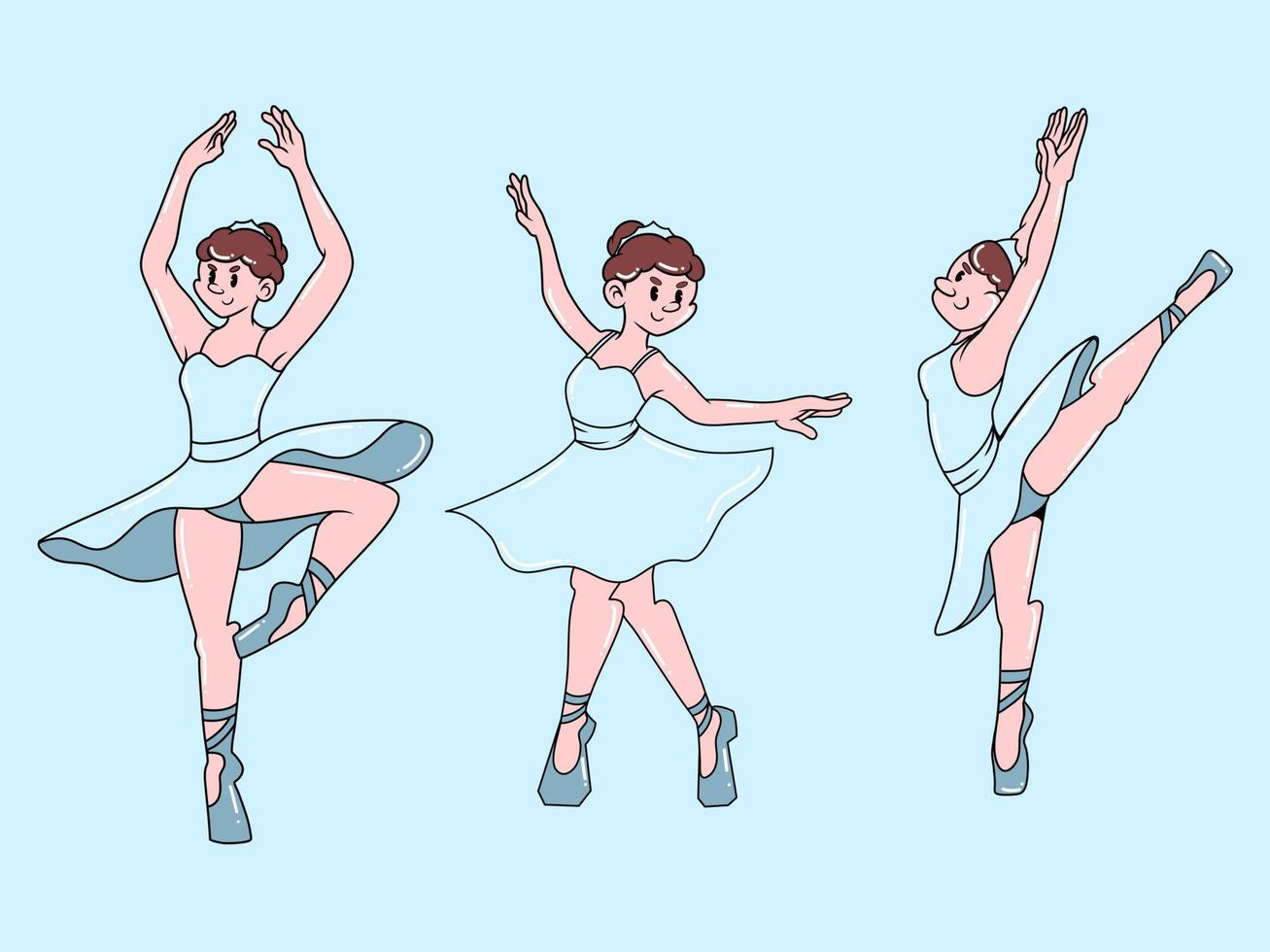 classico personaggio dei cartoni animati di una ballerina vettore