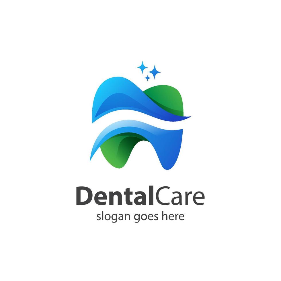 vettore premium logo dentale fresco