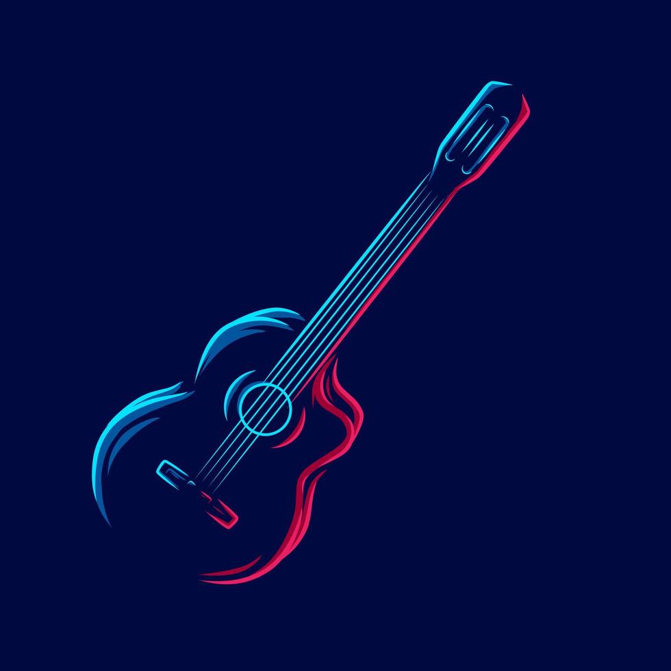 design colorato logo chitarra line art. illustrazione vettoriale astratta.