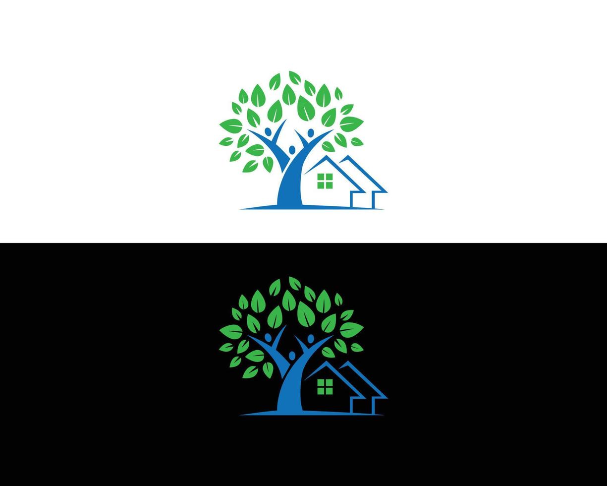 logo della casa ecologica e verde e concetto di design dell'icona. vettore