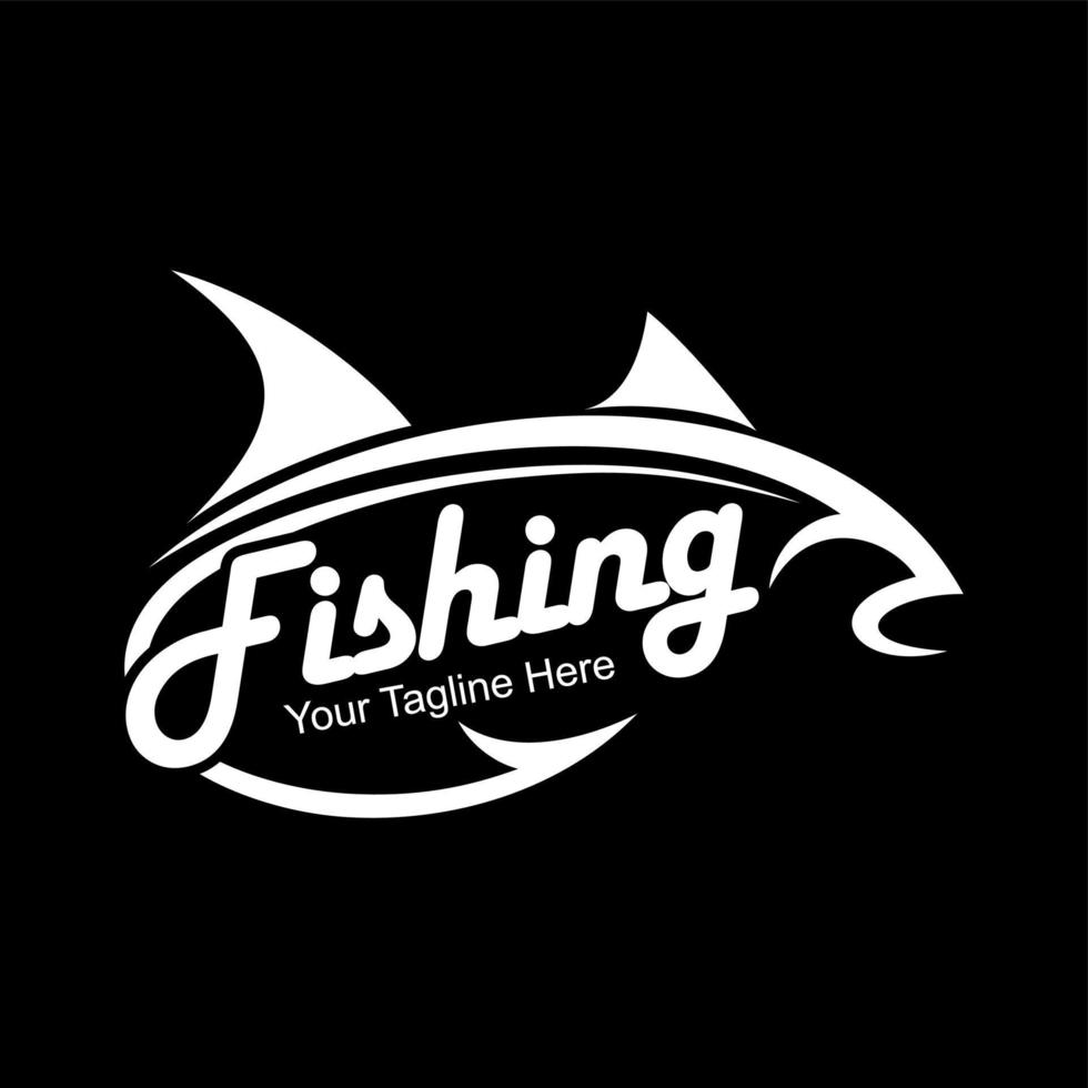 logo del pesce da pesca vettore