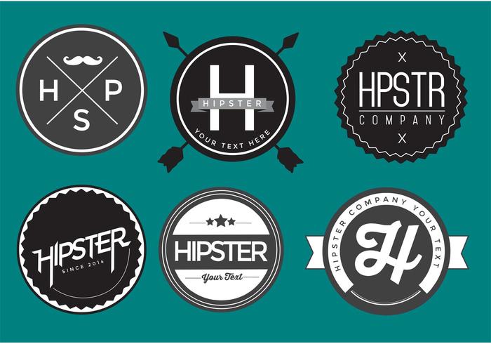 Hipster Badge Badge Pack vettore