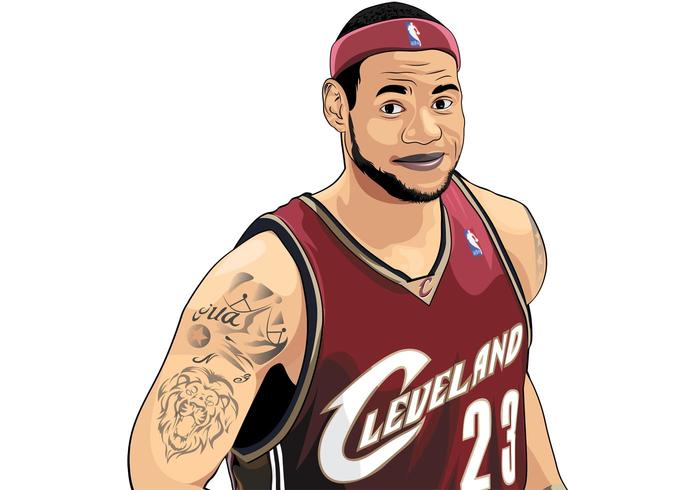 Ritratto di Lebron James Vector gratuito