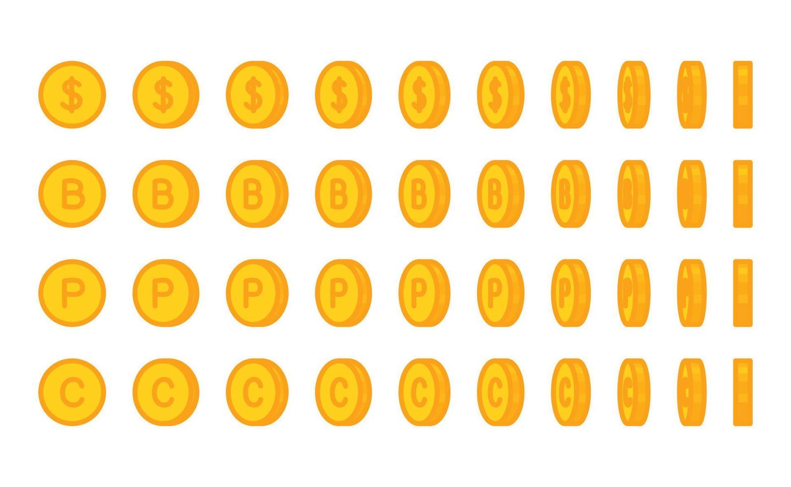 monete con punti di punteggio di fronte a lati diversi kawaii doodle illustrazione vettoriale piatta