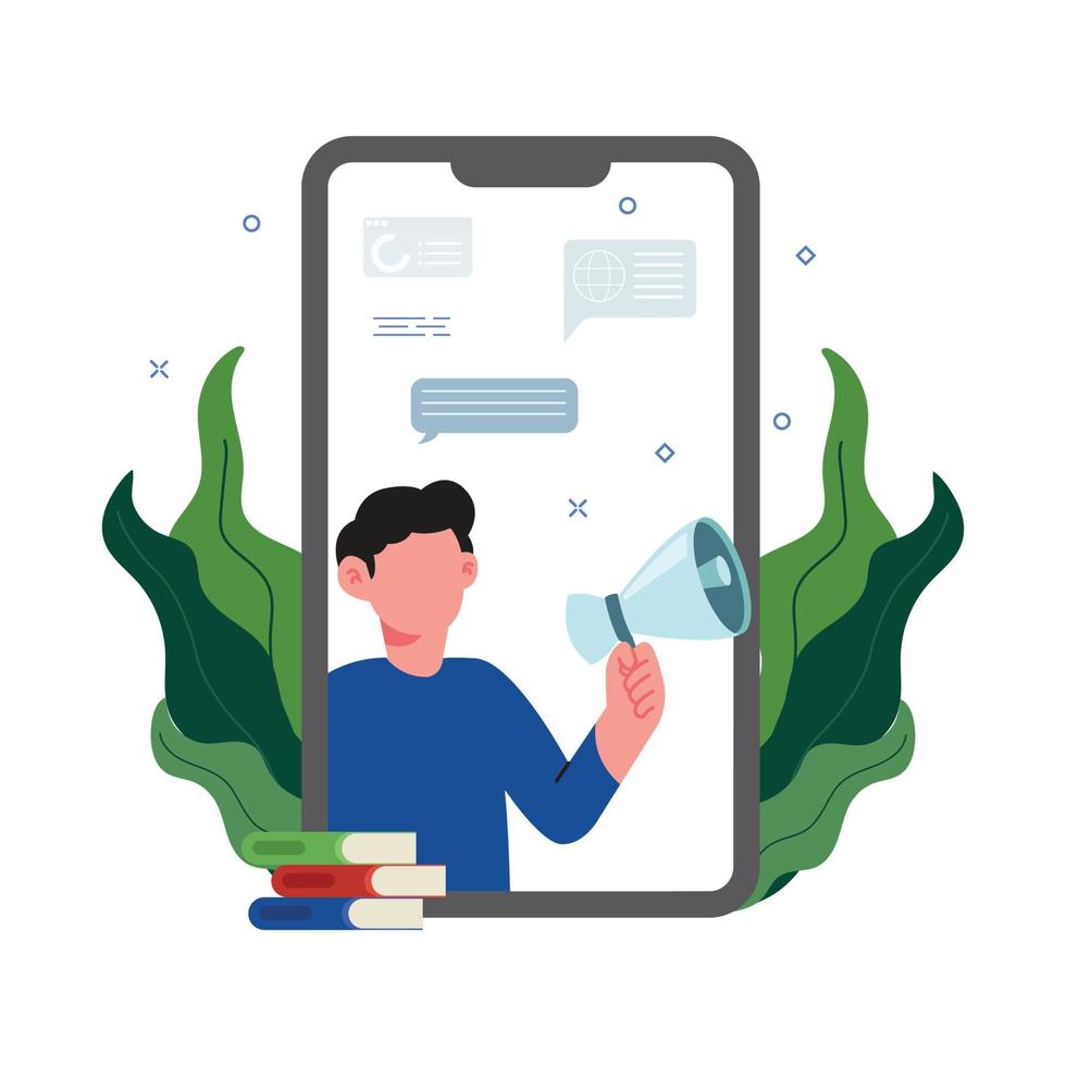 illustrazione di concetto di marketing mobile vettore