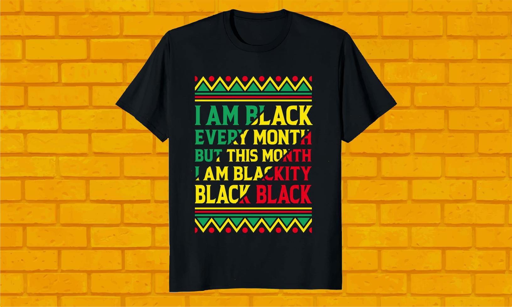 design della maglietta del mese della storia nera vettore