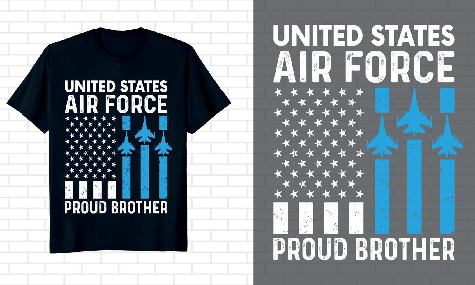 Stati Uniti Air Force orgoglioso fratello 4 luglio t-shirt design vettore