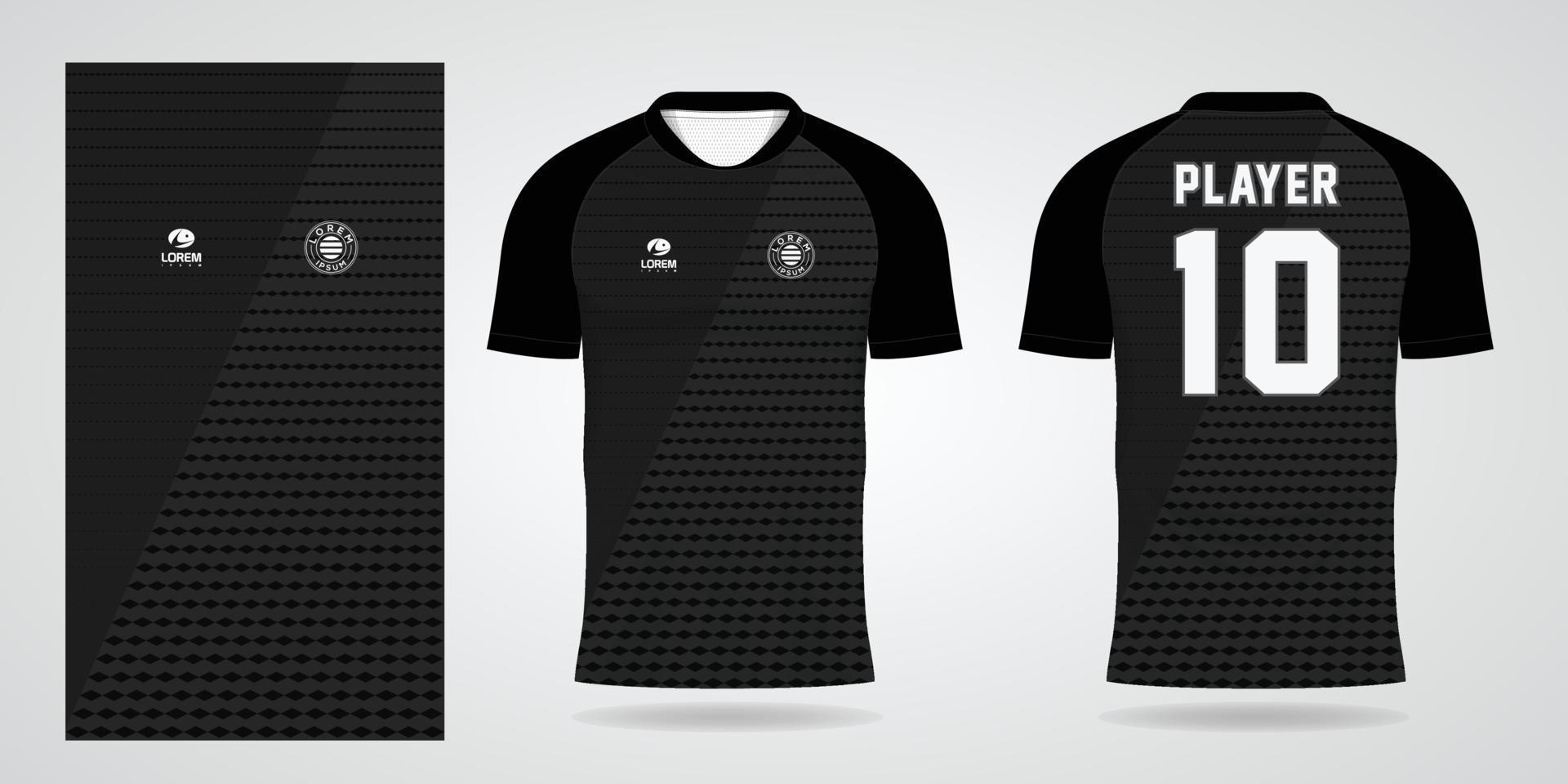 modello di design sportivo in jersey di calcio nero vettore