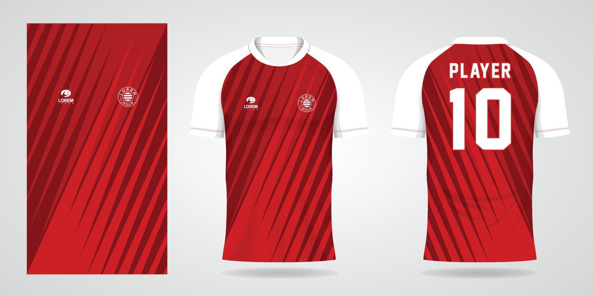 modello di design sportivo maglia rossa da calcio vettore