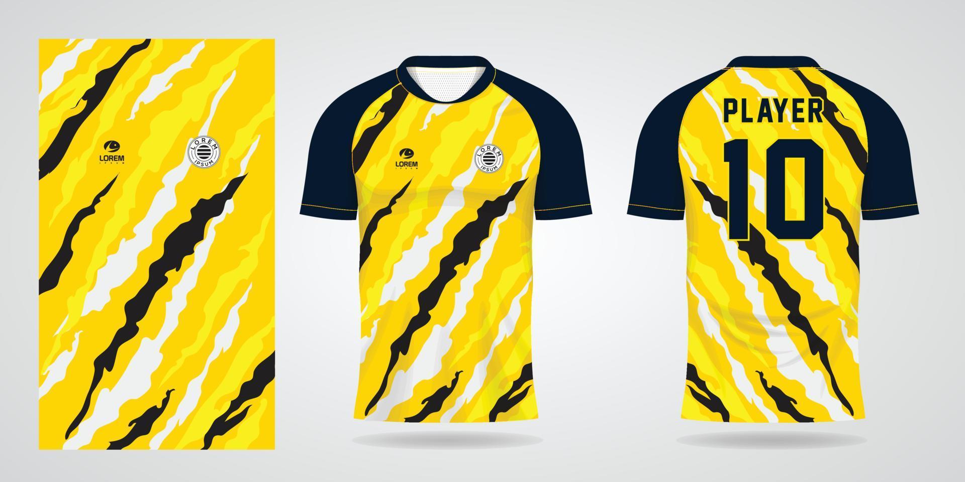 modello di design sportivo maglia gialla da calcio vettore