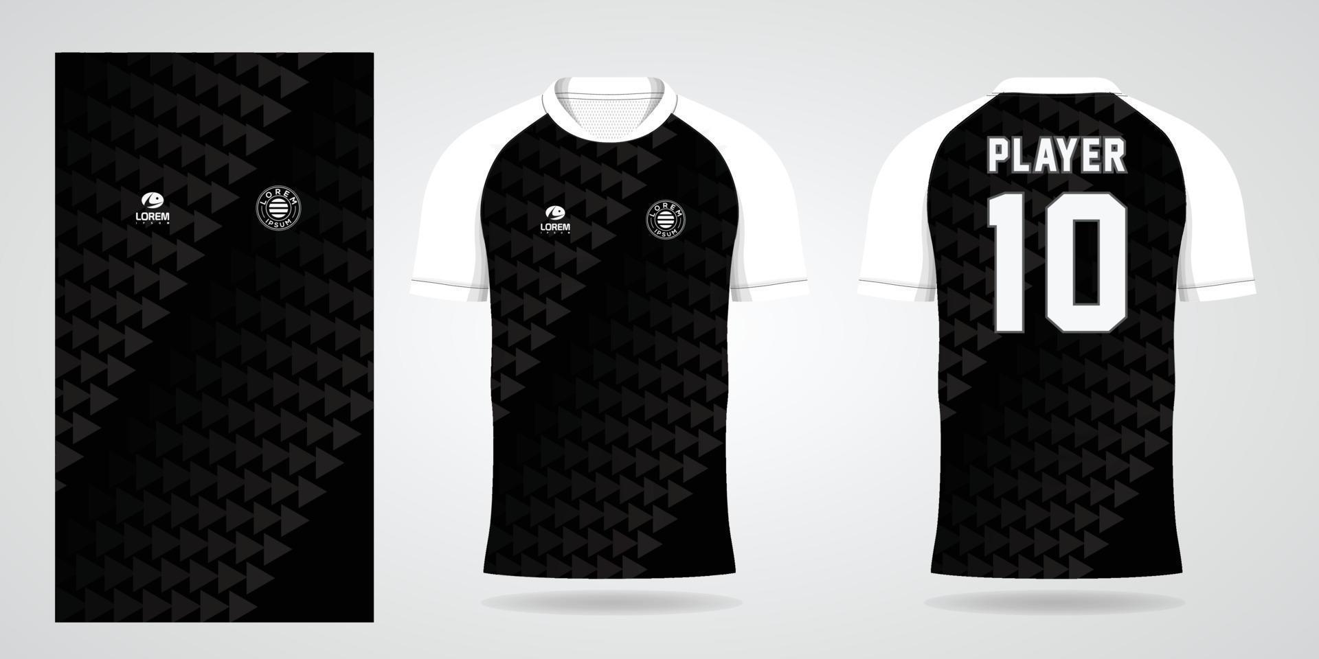 modello di design sportivo in jersey di calcio nero vettore