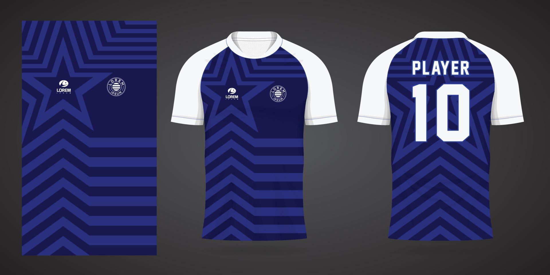 modello di design sportivo maglia da calcio blu vettore