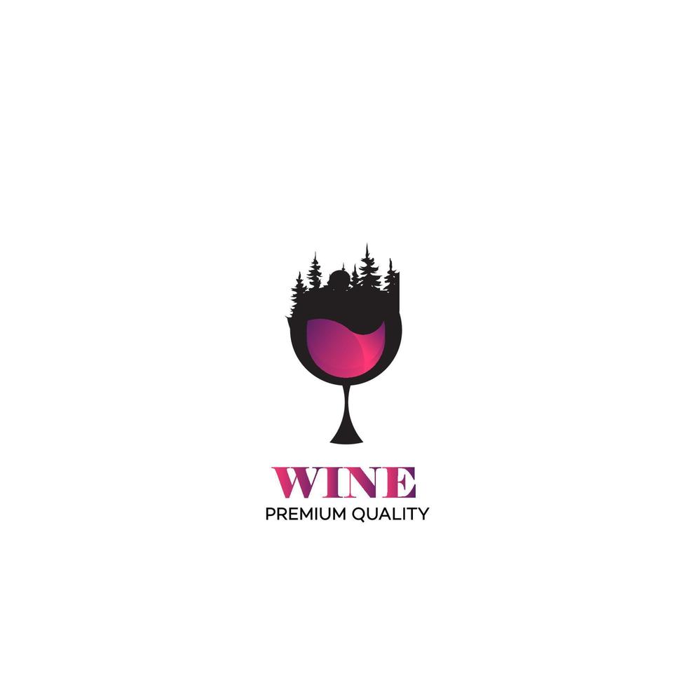 logo del vino minimalista ed elegante vettore