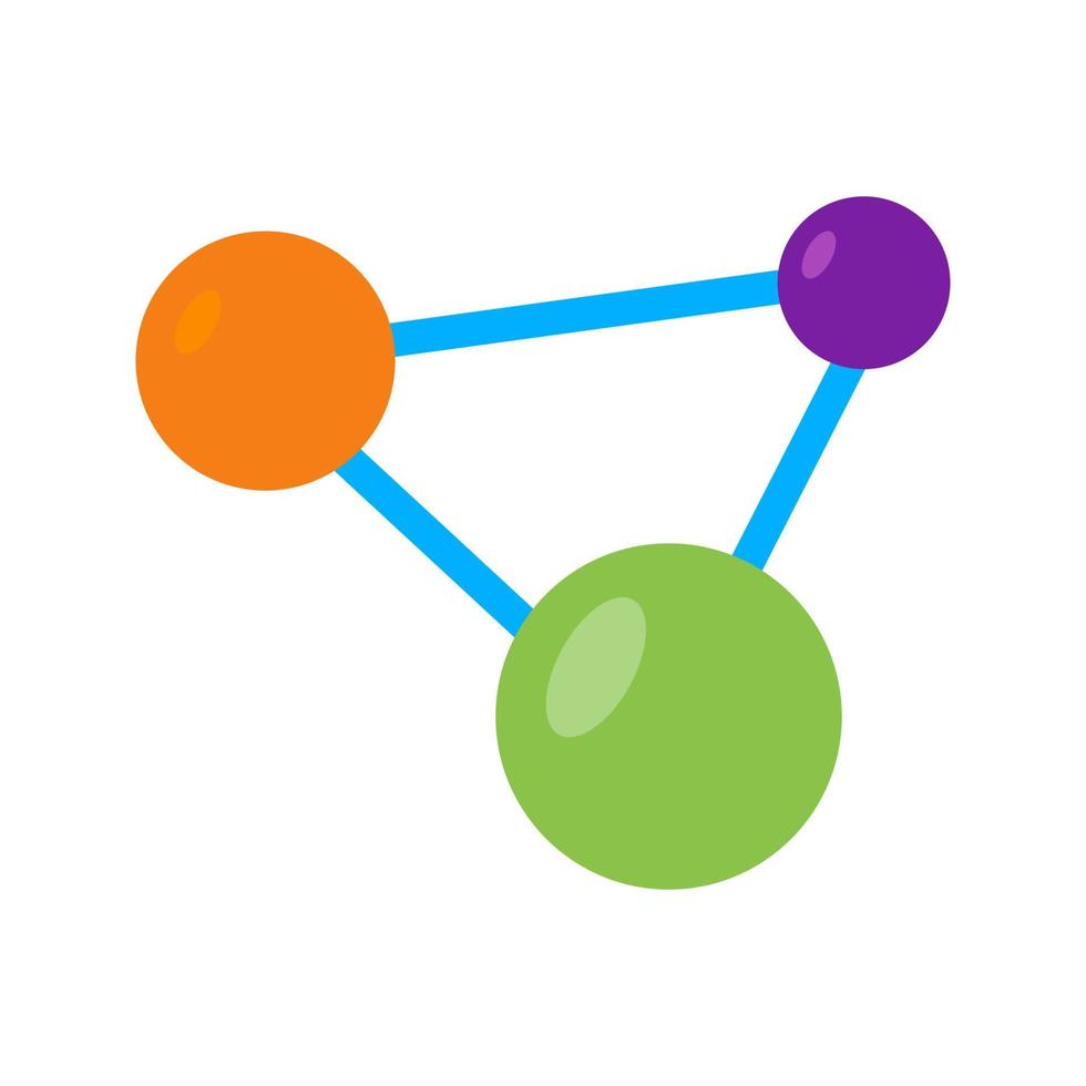 icona multicolore piatta delle molecole vettore