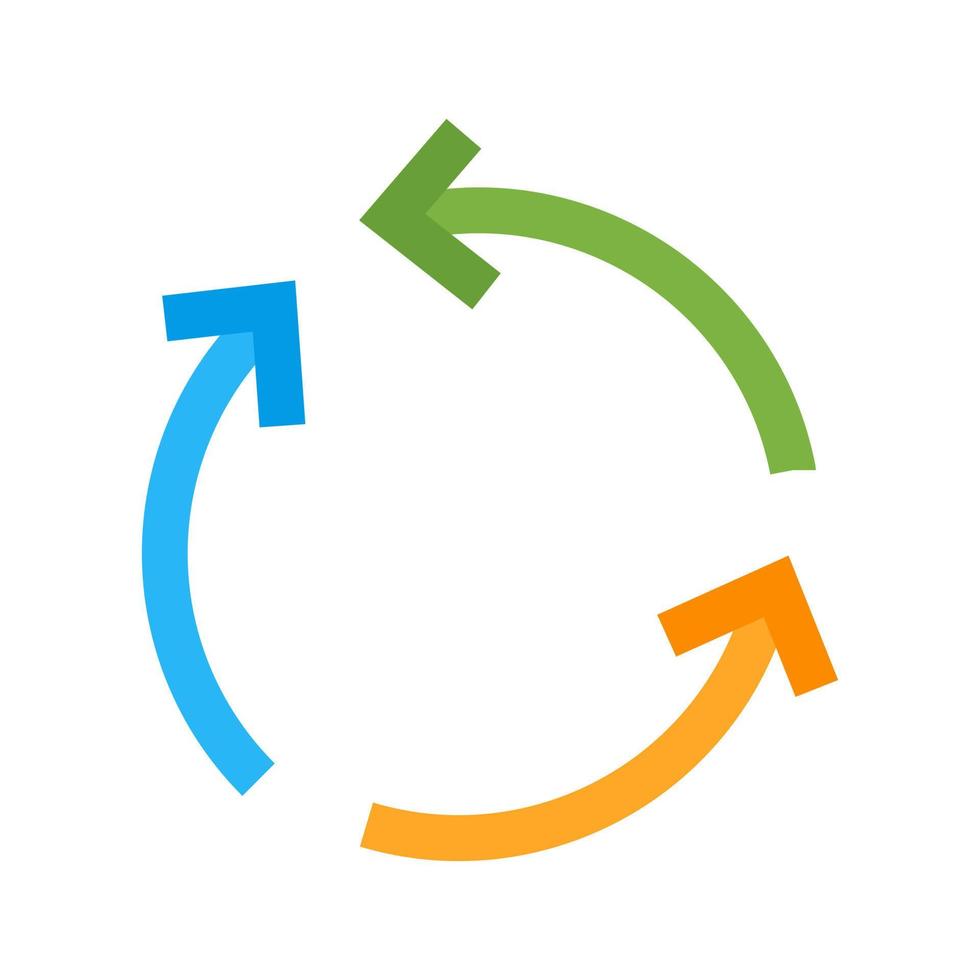 icona multicolore piatta della freccia del ciclo vettore