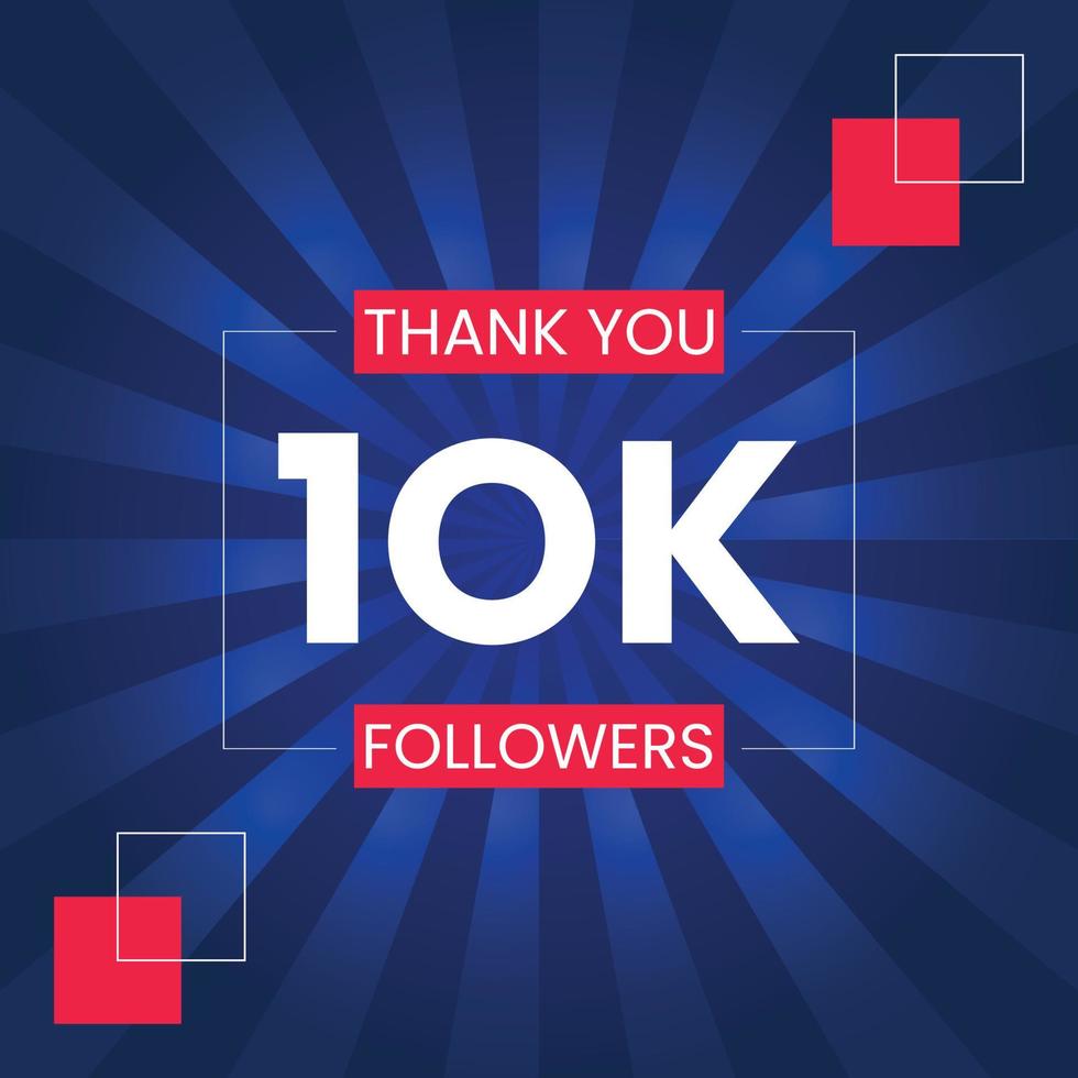 grazie 10k follower modello di disegno vettoriale