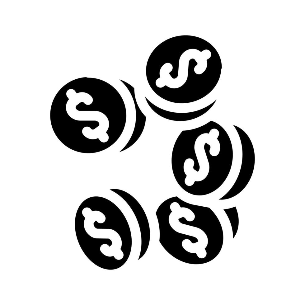 monete denaro icona glifo illustrazione vettoriale