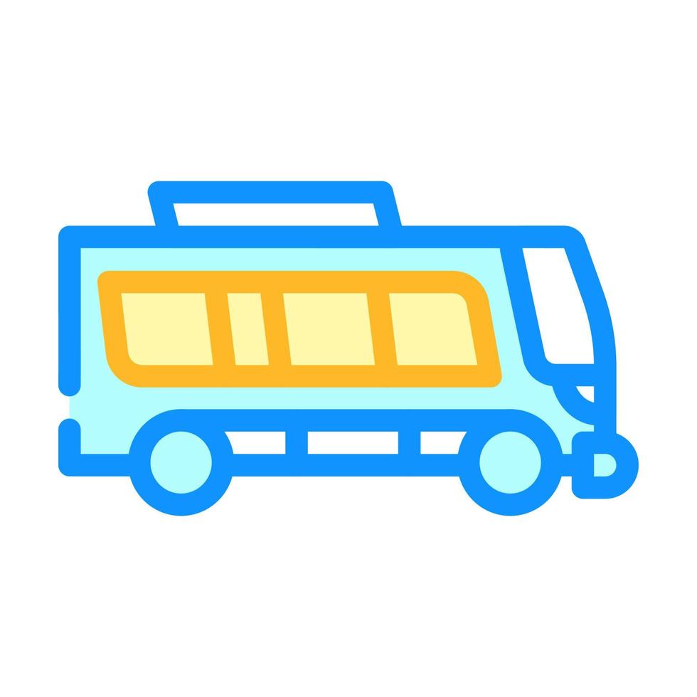 illustrazione vettoriale dell'icona del colore del trasporto pubblico del bus elettrico