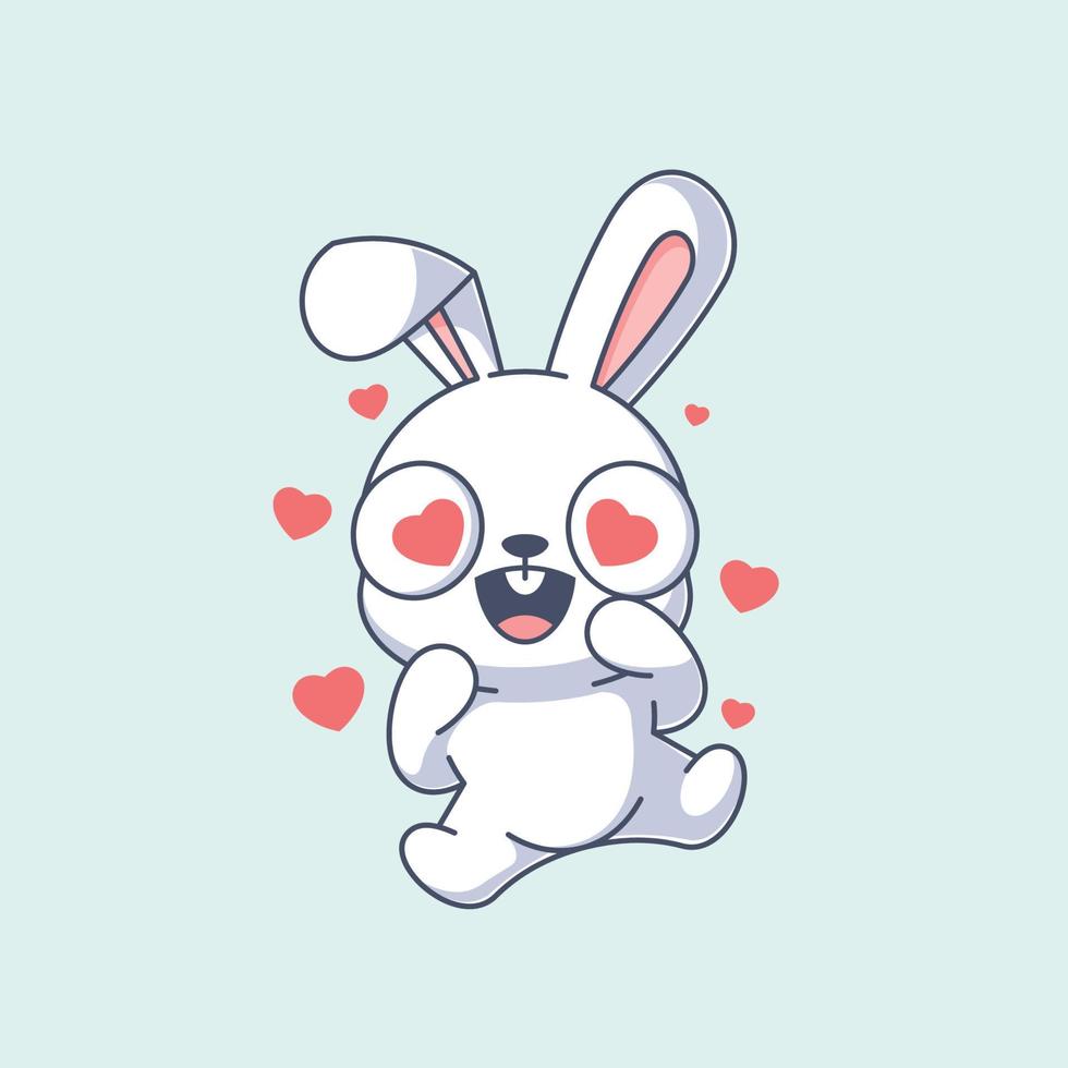 simpatico coniglietto innamorato cartone animato vettore