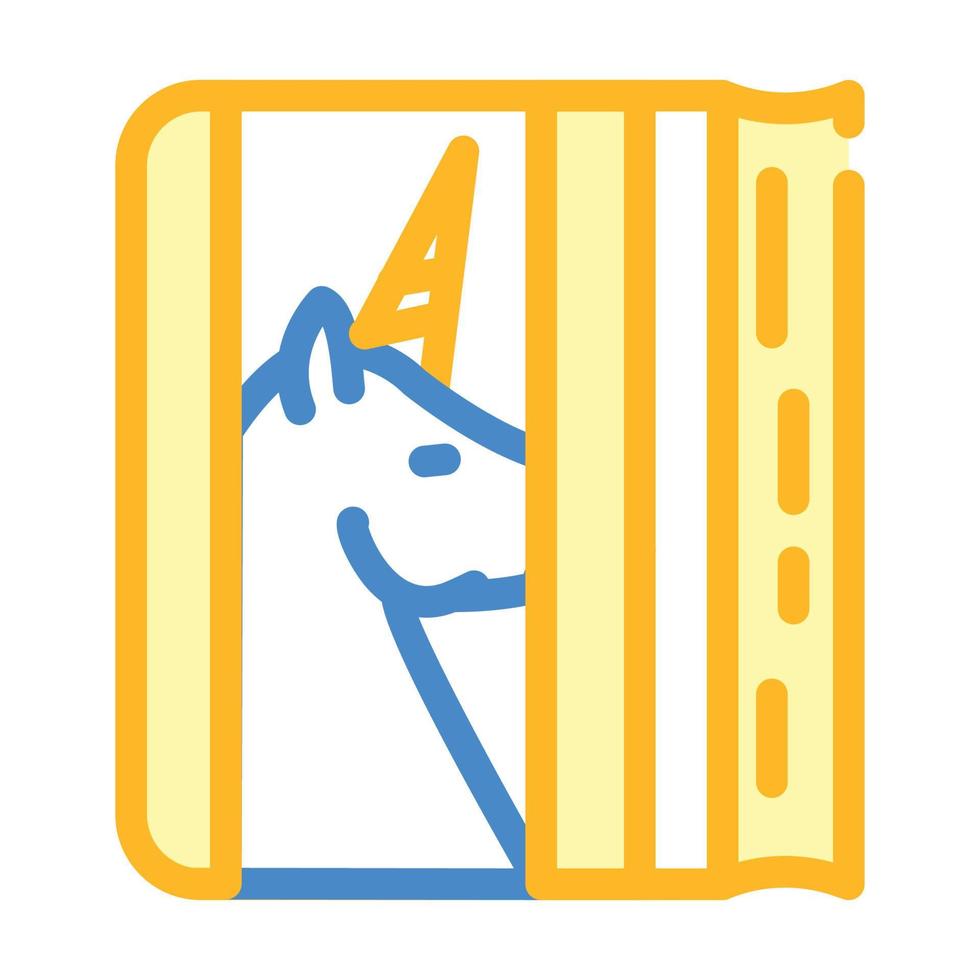 diario con illustrazione vettoriale icona colore unicorno