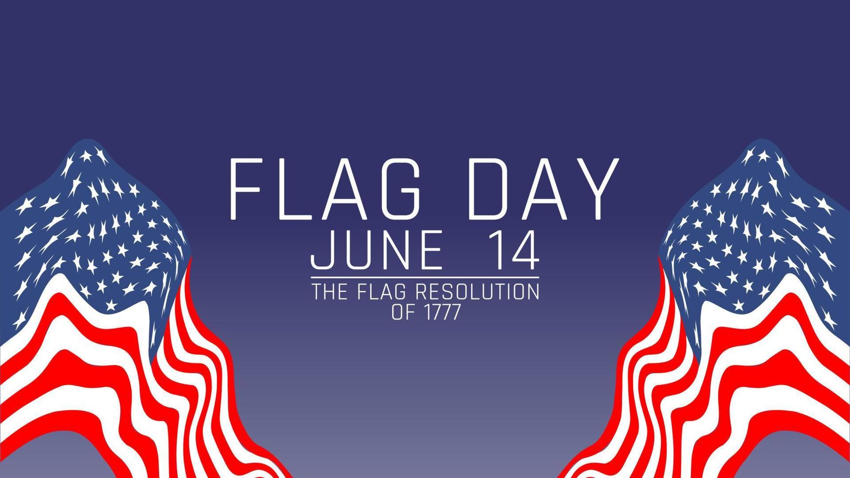 giorno della bandiera nazionale degli stati uniti. la festa celebra il 14 giugno di ogni anno negli Stati Uniti. design in stile patriottico con bandiera americana. poster, biglietti di auguri, banner e sfondi vettore