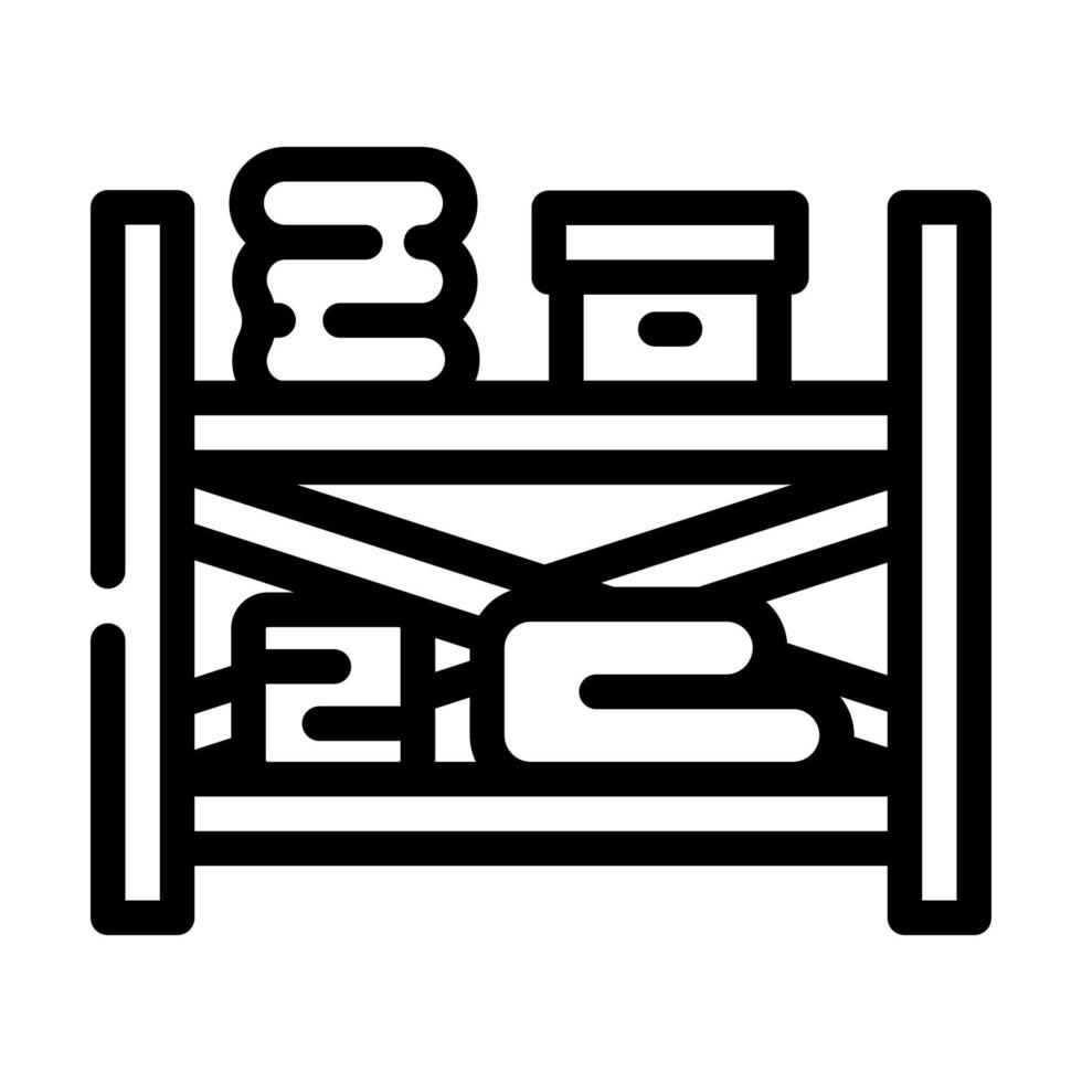 illustrazione vettoriale dell'icona della linea degli scaffali di progettazione di archiviazione