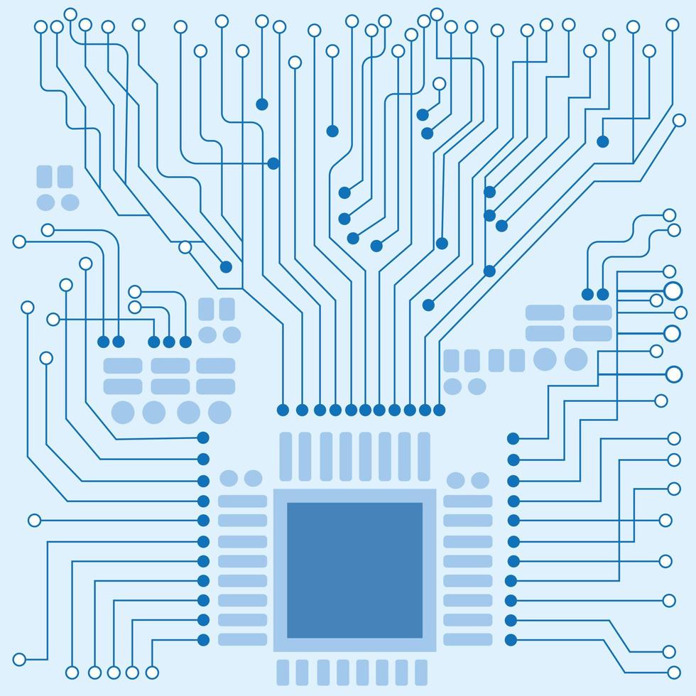 vettore del circuito elettronico del circuito integrato del computer per il concetto di tecnologia e finanza e l'istruzione per il futuro