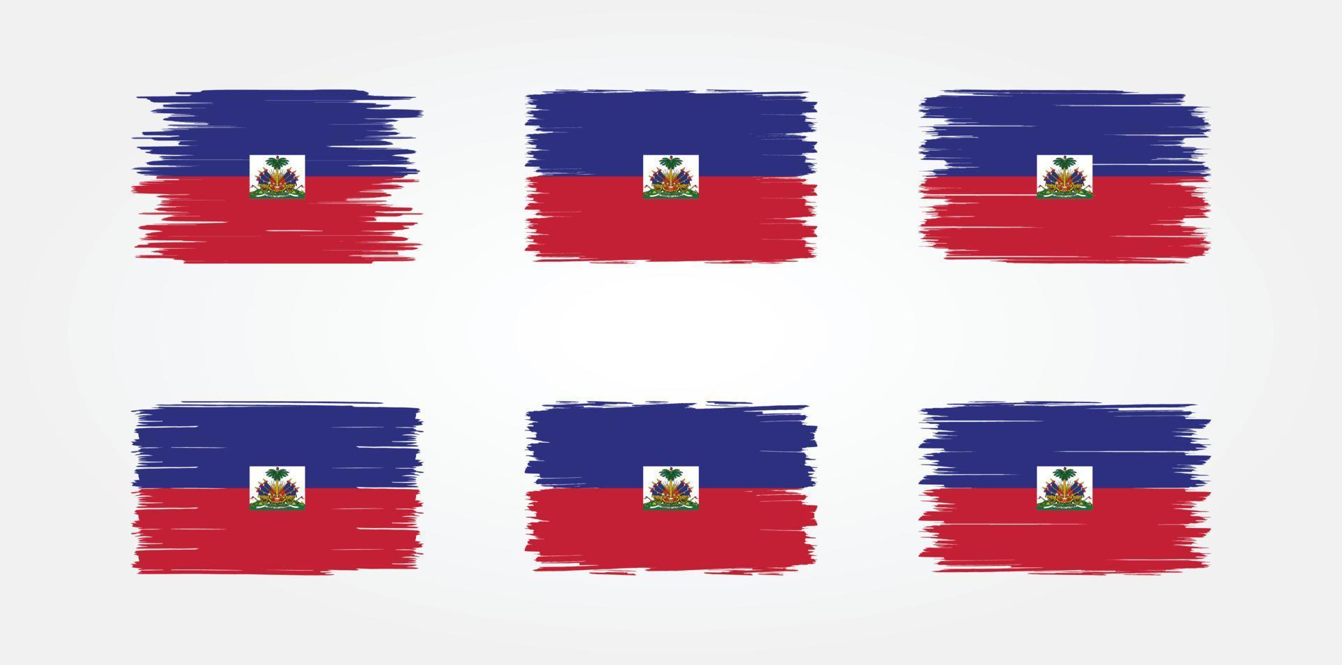 collezione di pennelli bandiera haiti. bandiera nazionale vettore
